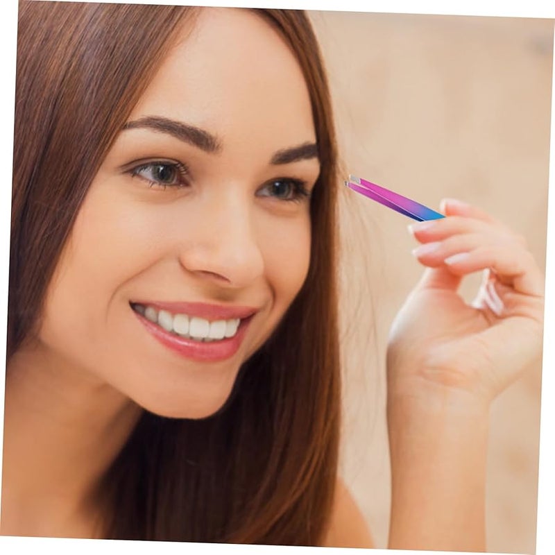 NOLITOY Eyebrow Tweezers Brush Clip Stainless Steel Beauty Accessory For Women - Image 2